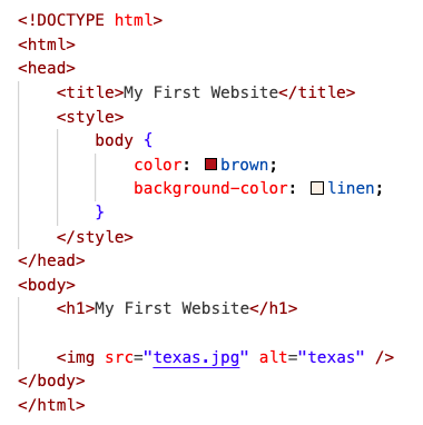 first website code